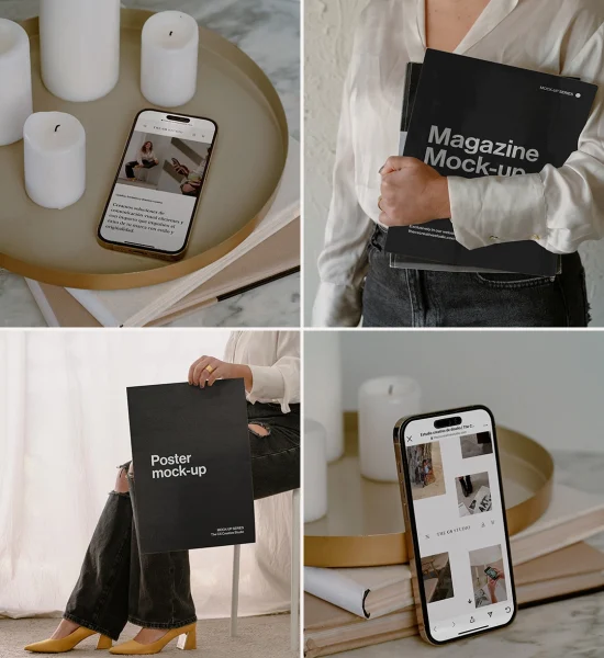 mockups poster magazine psd mockup